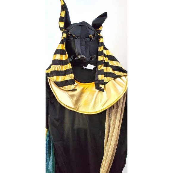 EGYPTIAN ANUBIS cosplay Halloween Costume shirt cape mask adult Medium NO PANTS - Picture 3 of 10